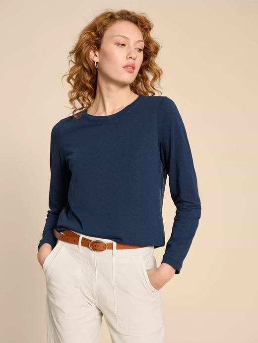 White Stuff Women's Clara Long Sleeve Tee Dark Navy