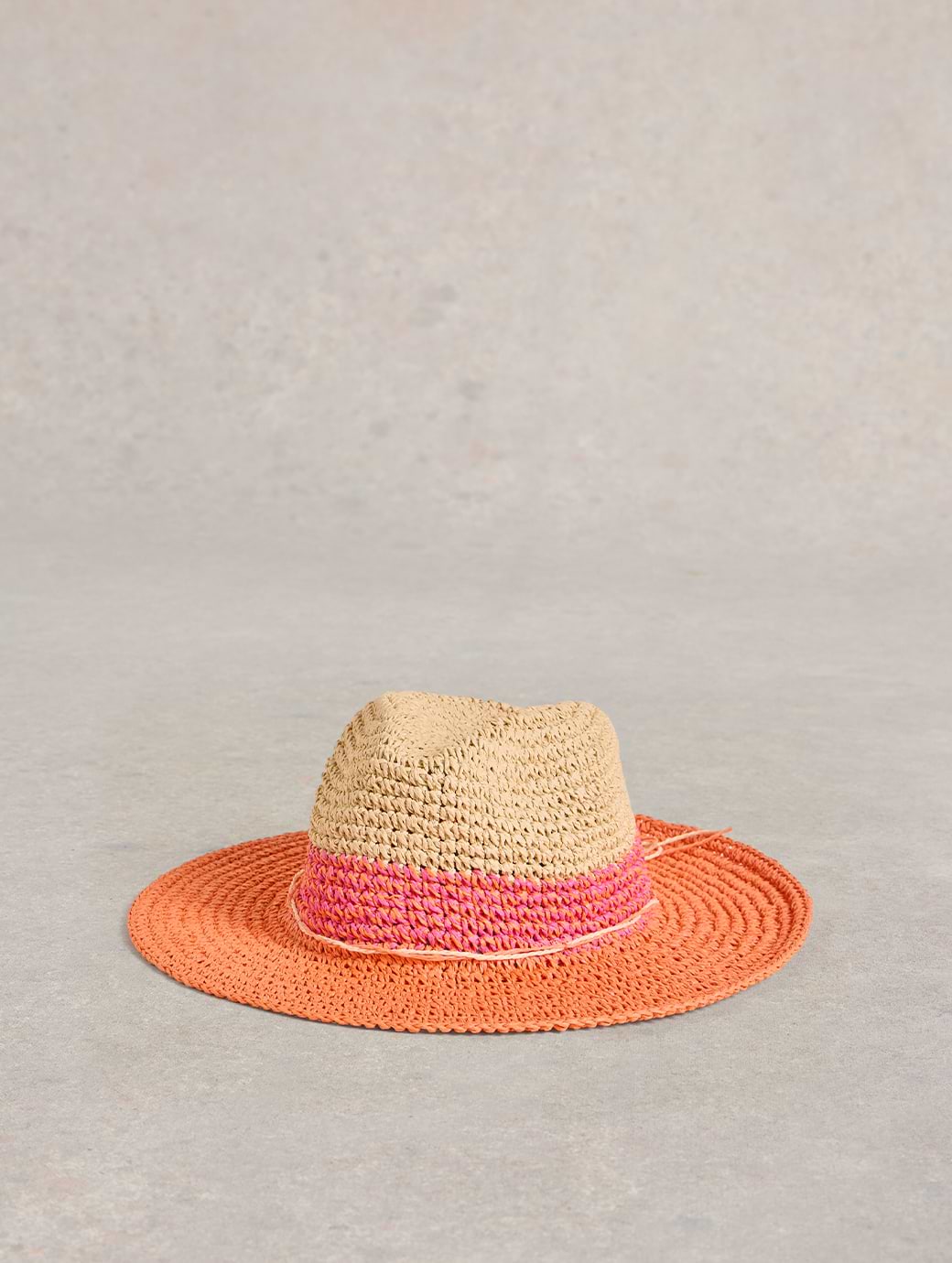 White Stuff Women's Colour Block Fedora Pink Multi
