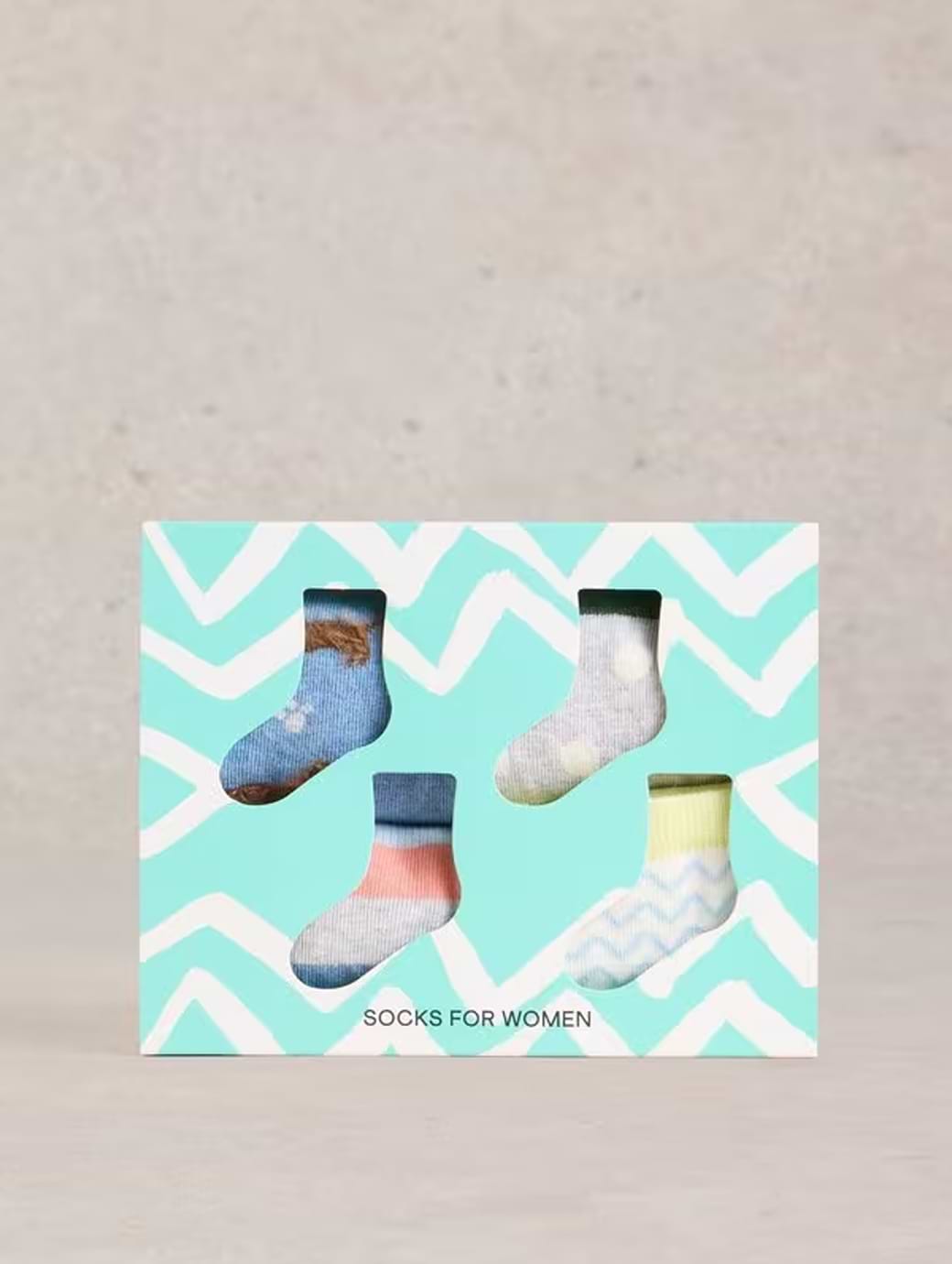 White Stuff Women's Doggy Ankle Socks 4 Pack Blue Multi
