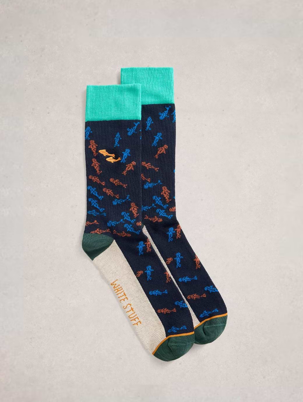 White Stuff Women's Embroidered Ankle Sock Navy Multi