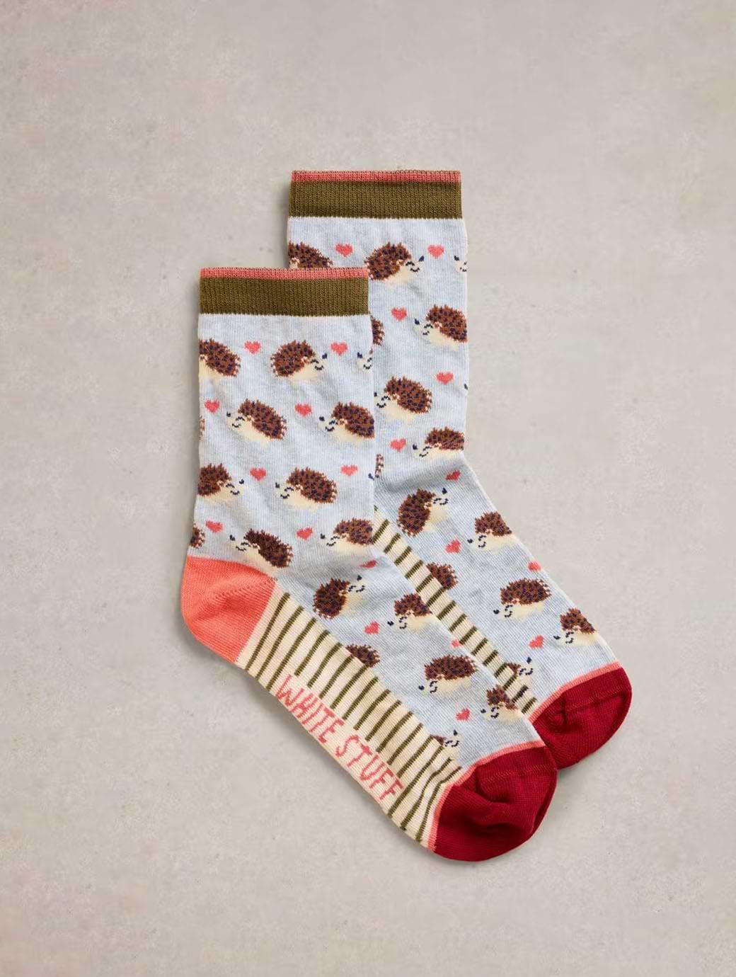 White Stuff Women's Hedgehog Ankle Sock Light Blue