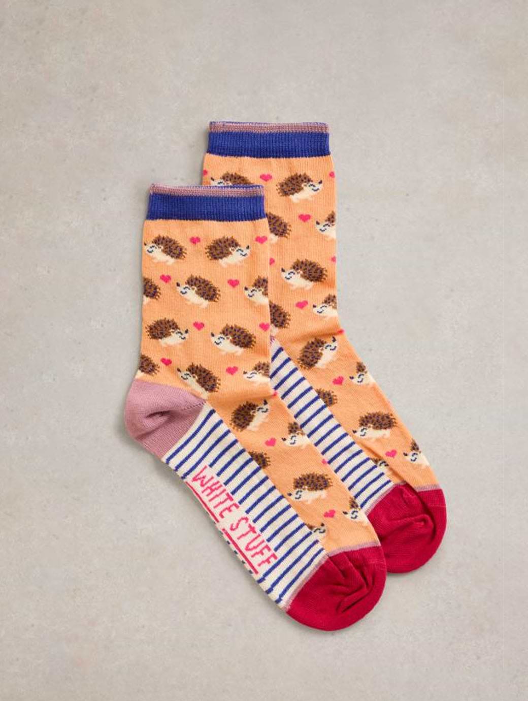 White Stuff Women's Hedgehog Ankle Sock Orange Multi