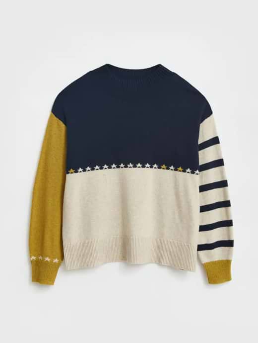 White Stuff Women s Mini Star Jumper Navy Multi
