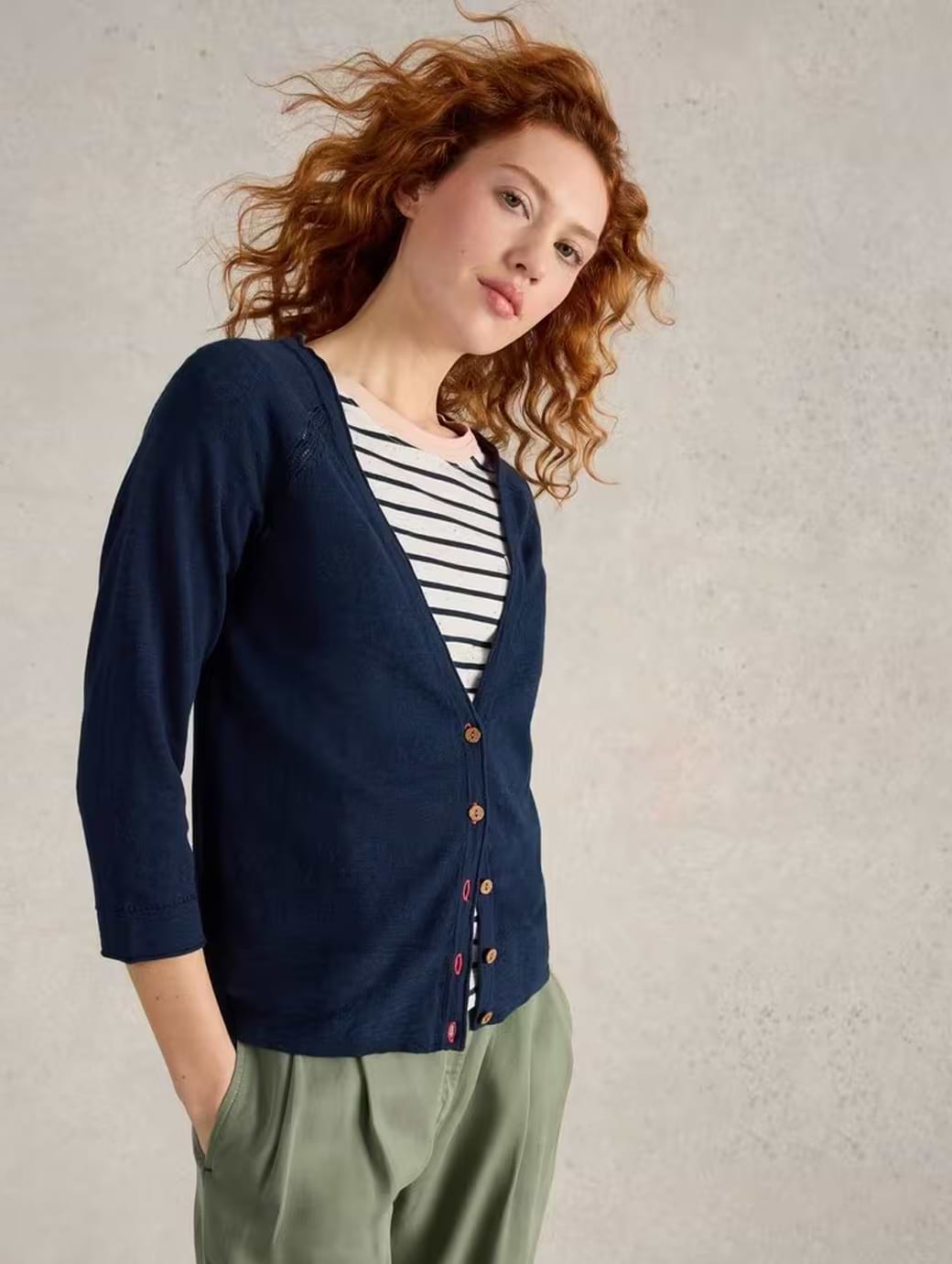 White Stuff Women's Naria Cardi Dark Navy