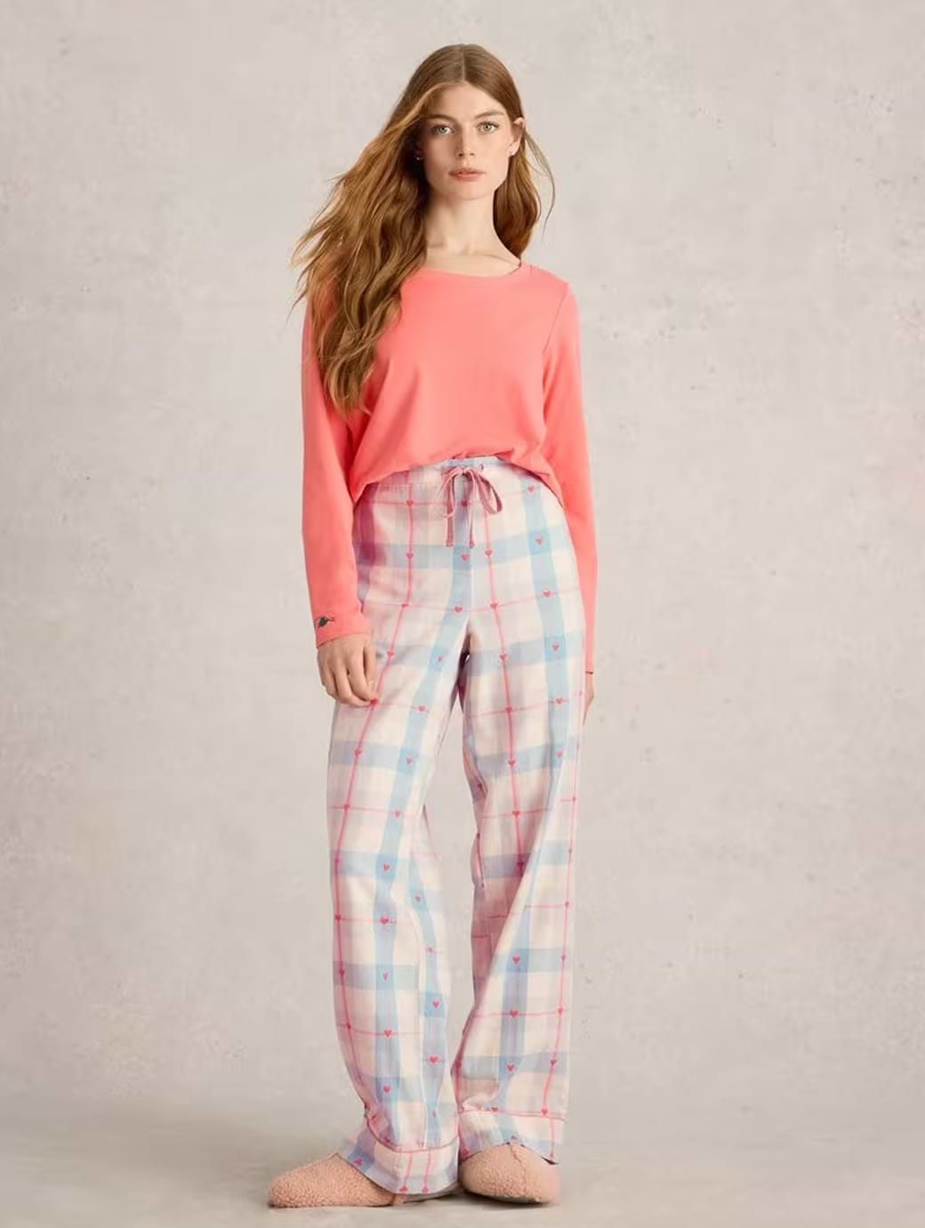 White Stuff Women's Nina Organic Check Pj Bottom Grey Multi