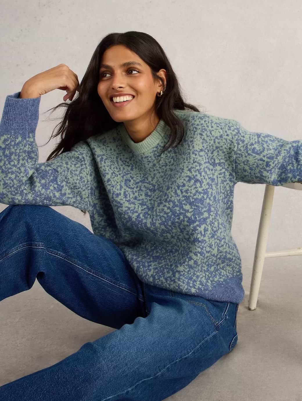 White Stuff Women's Ombre Jumper Blue Multi