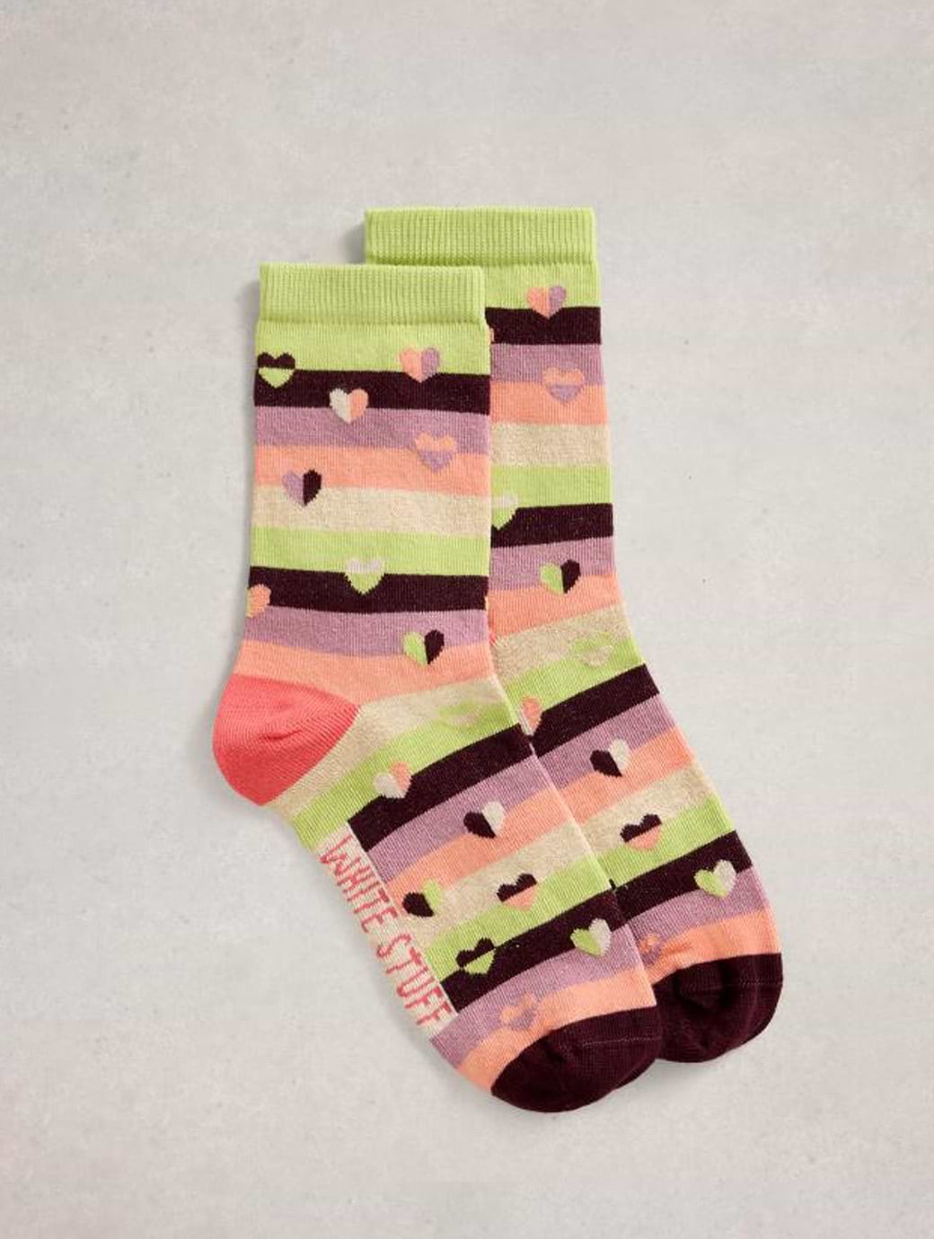 White Stuff Women's Pattern Ankle Sock Green Multi