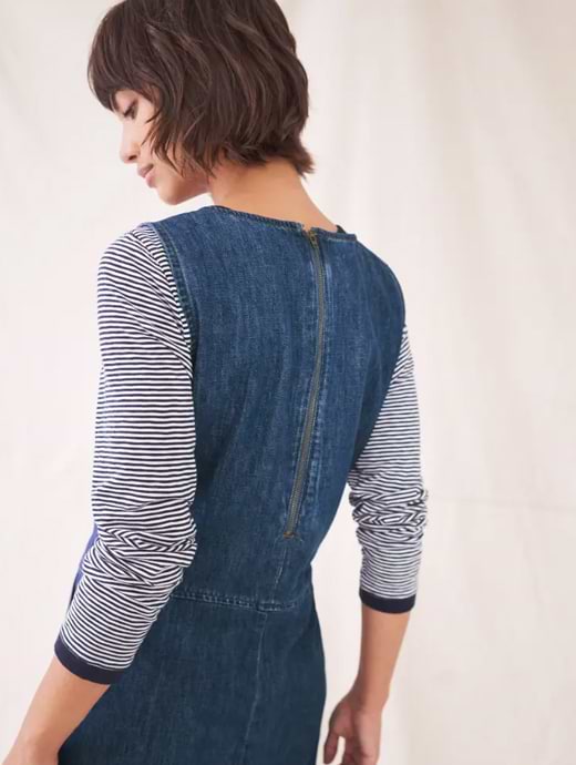 White Stuff Women s Pippa Denim Pinafore Dress Mid Denim