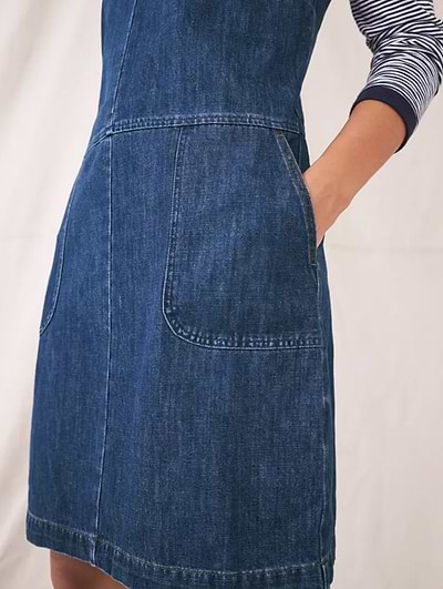 white stuff denim pinafore dress White Stuff Rose Denim Pinafore Mini Dress, Blue