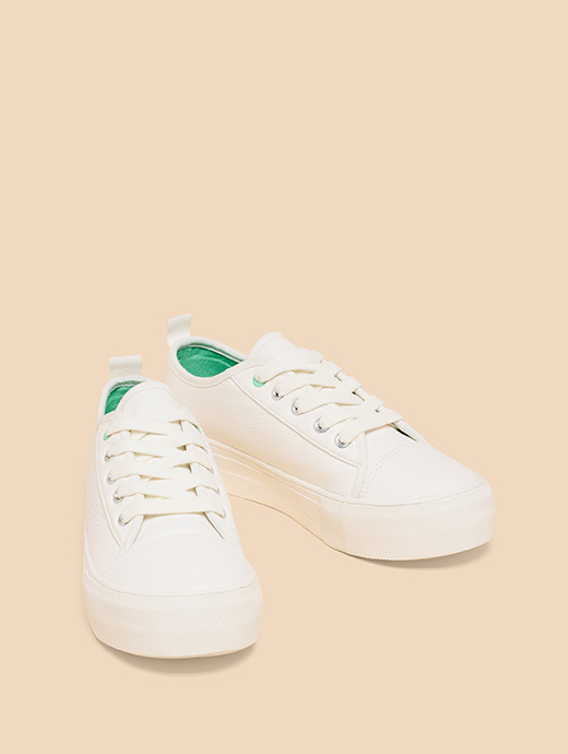 White Stuff Women s Pippa Flatform Trainer Natural White