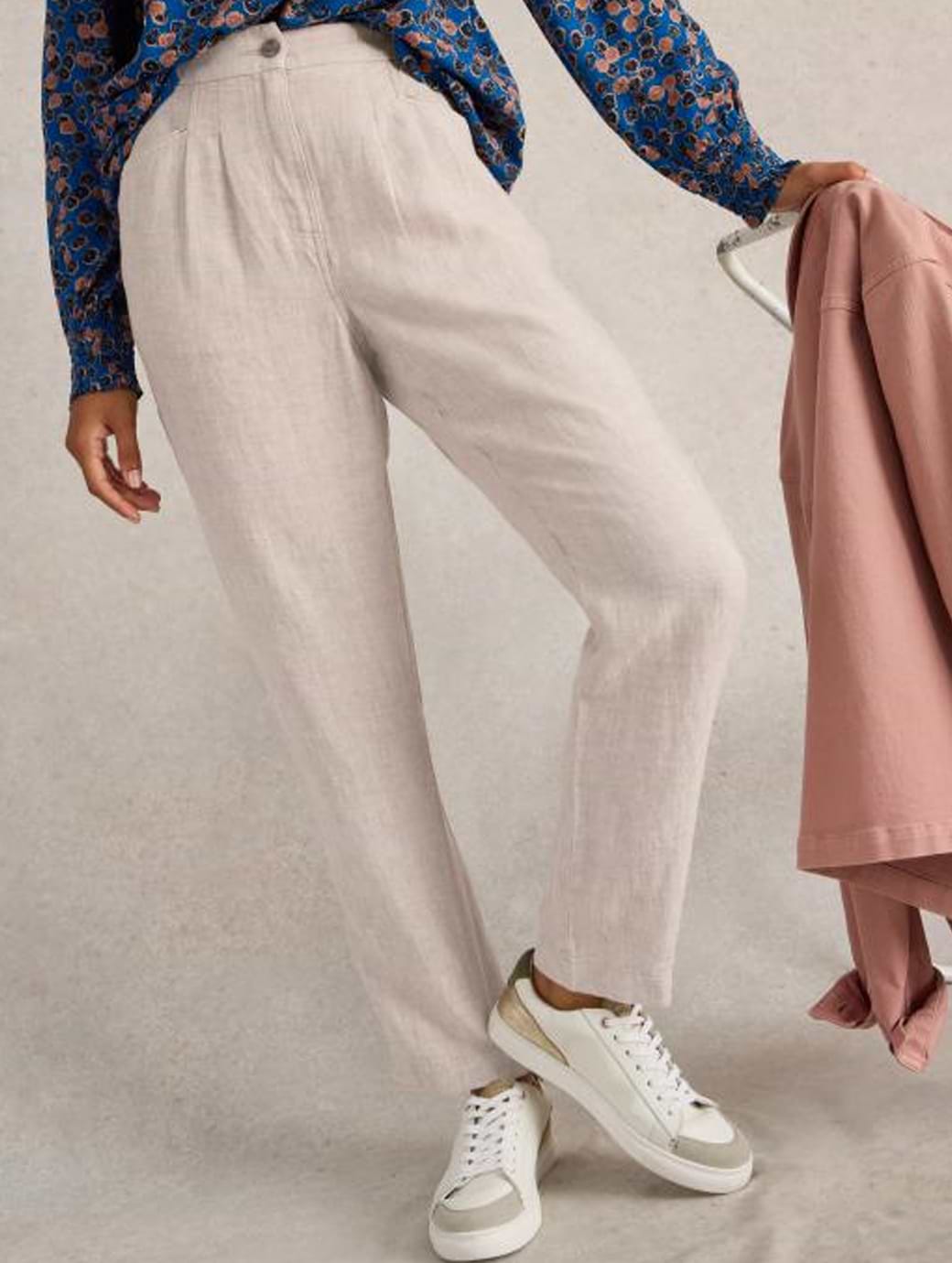 White Stuff Women's Rowena Linen Trouser Short Light Natural