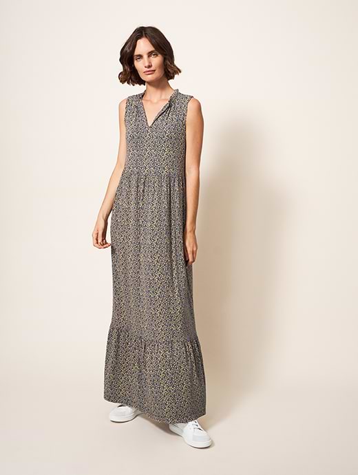 White Stuff Women's Sonia Jersey Maxi Dress Grey Multi