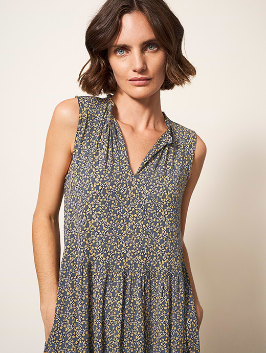 White Stuff Women's Sonia Jersey Maxi Dress Grey Multi