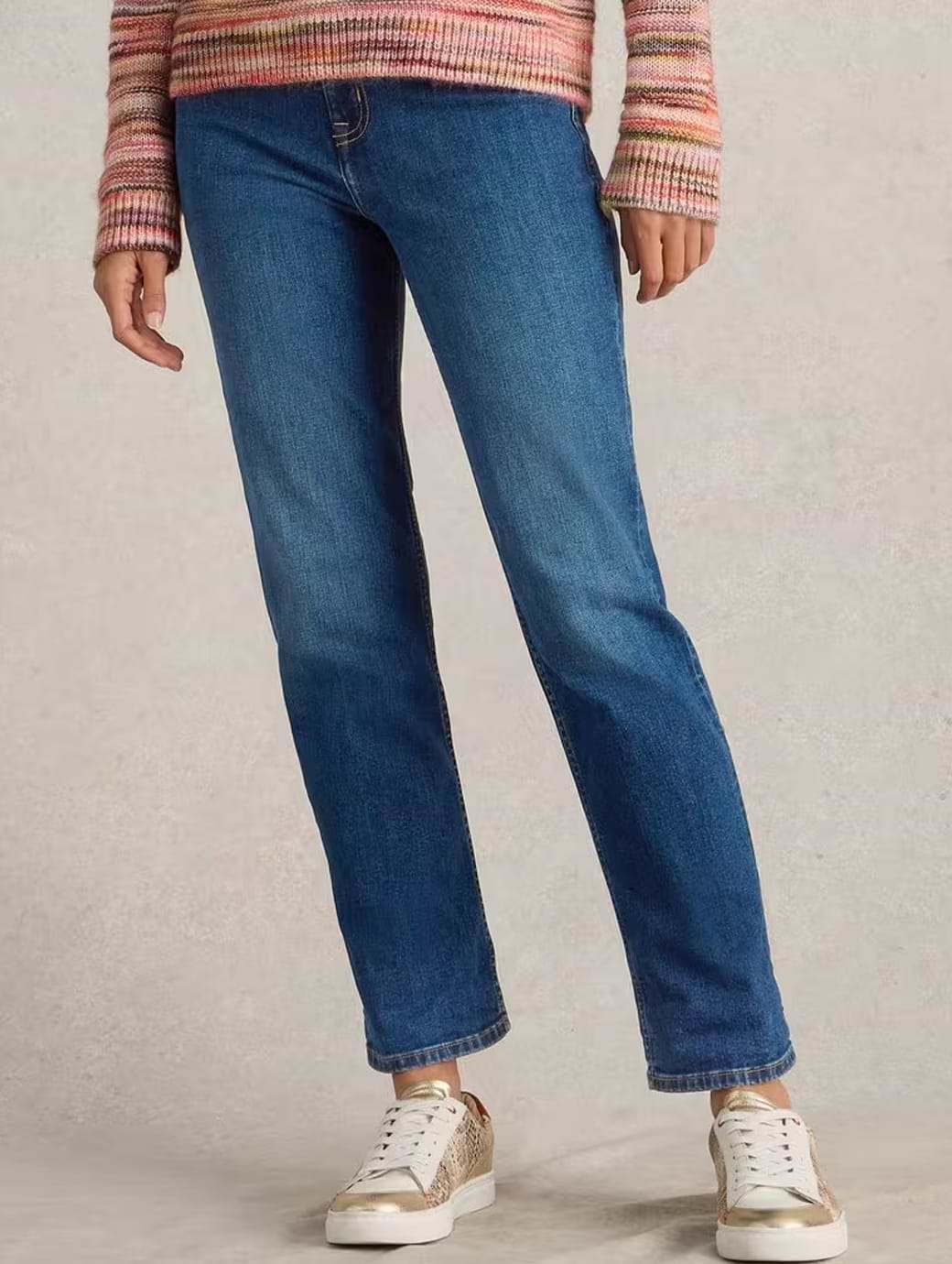White Stuff Women's Taylor Straight Jean Mid Denim