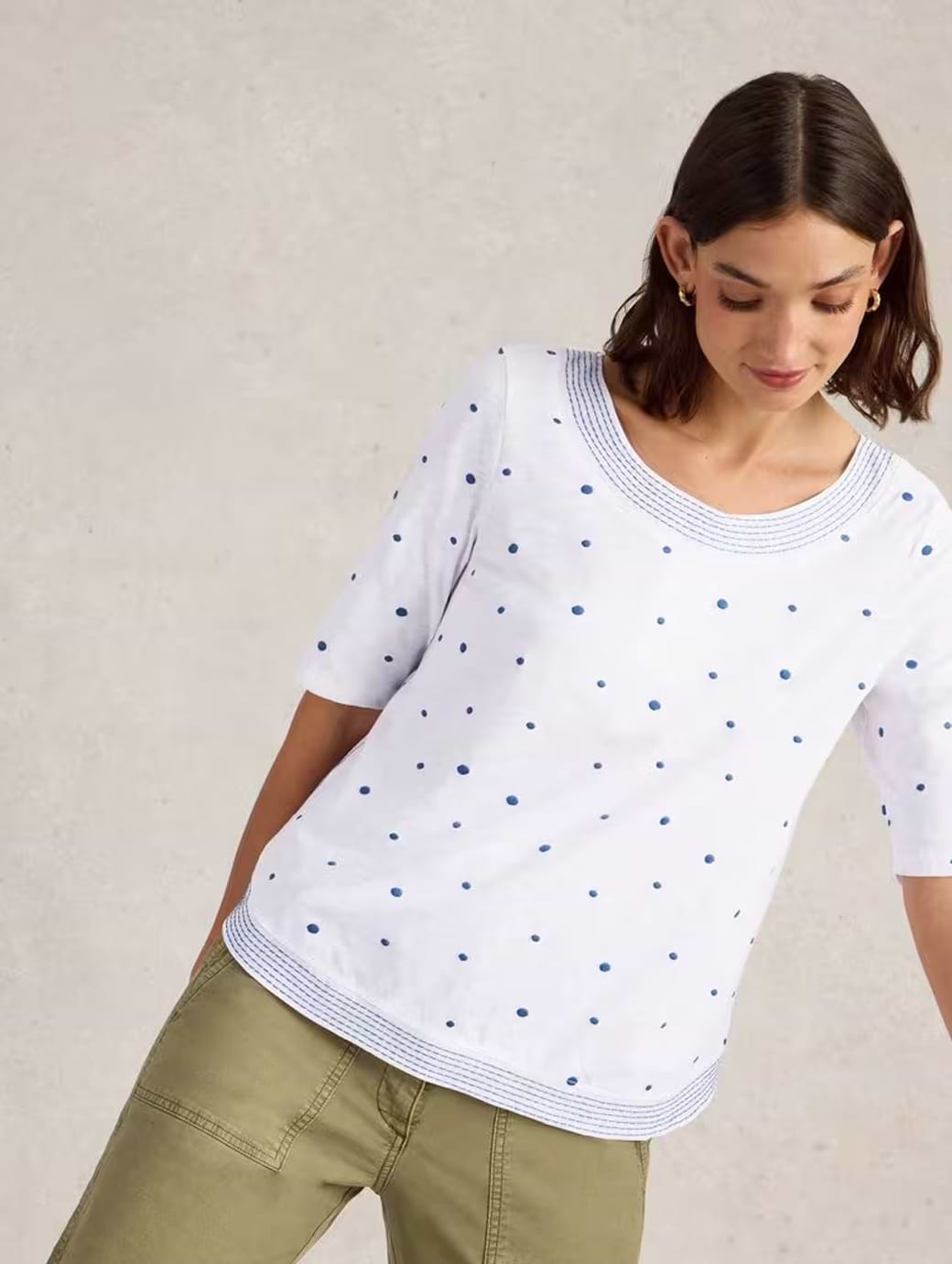 White Stuff Women's Weaver Embroidered Top White Multi