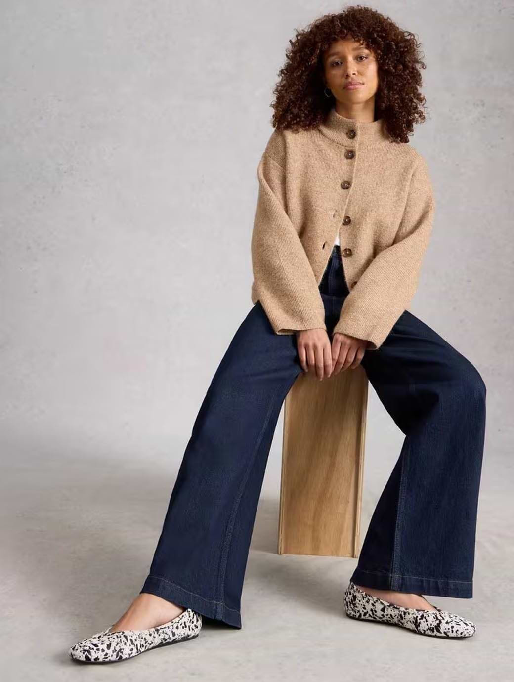 White Stuff Women's Ayla Wide Leg Jean Mid Denim