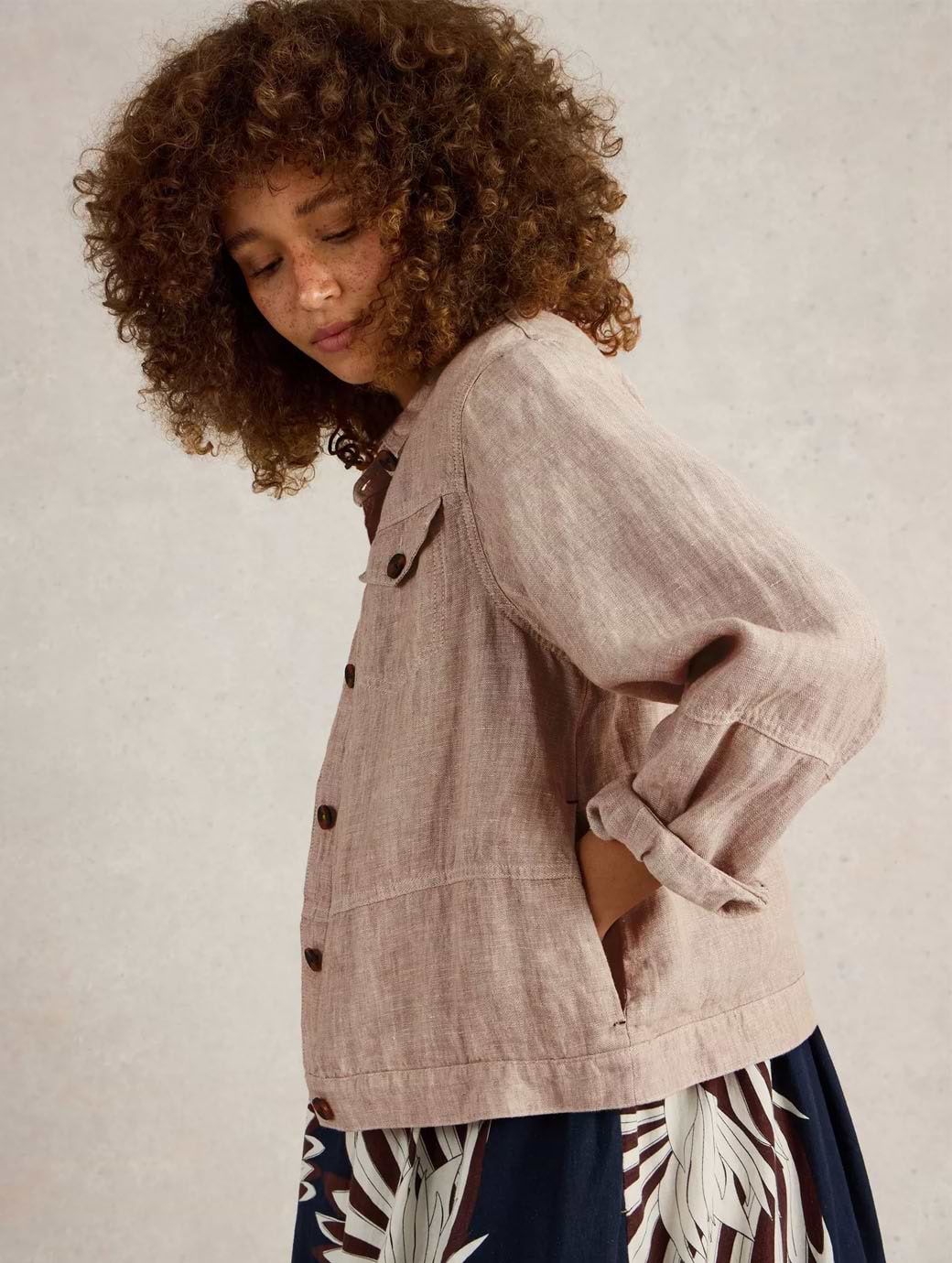 White Stuff Women's Camille Linen Jacket Natural