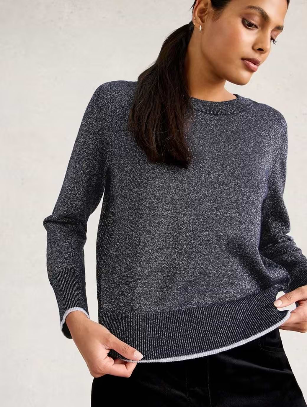 White Stuff Women's Katie Sparkle Jumper Dark Navy