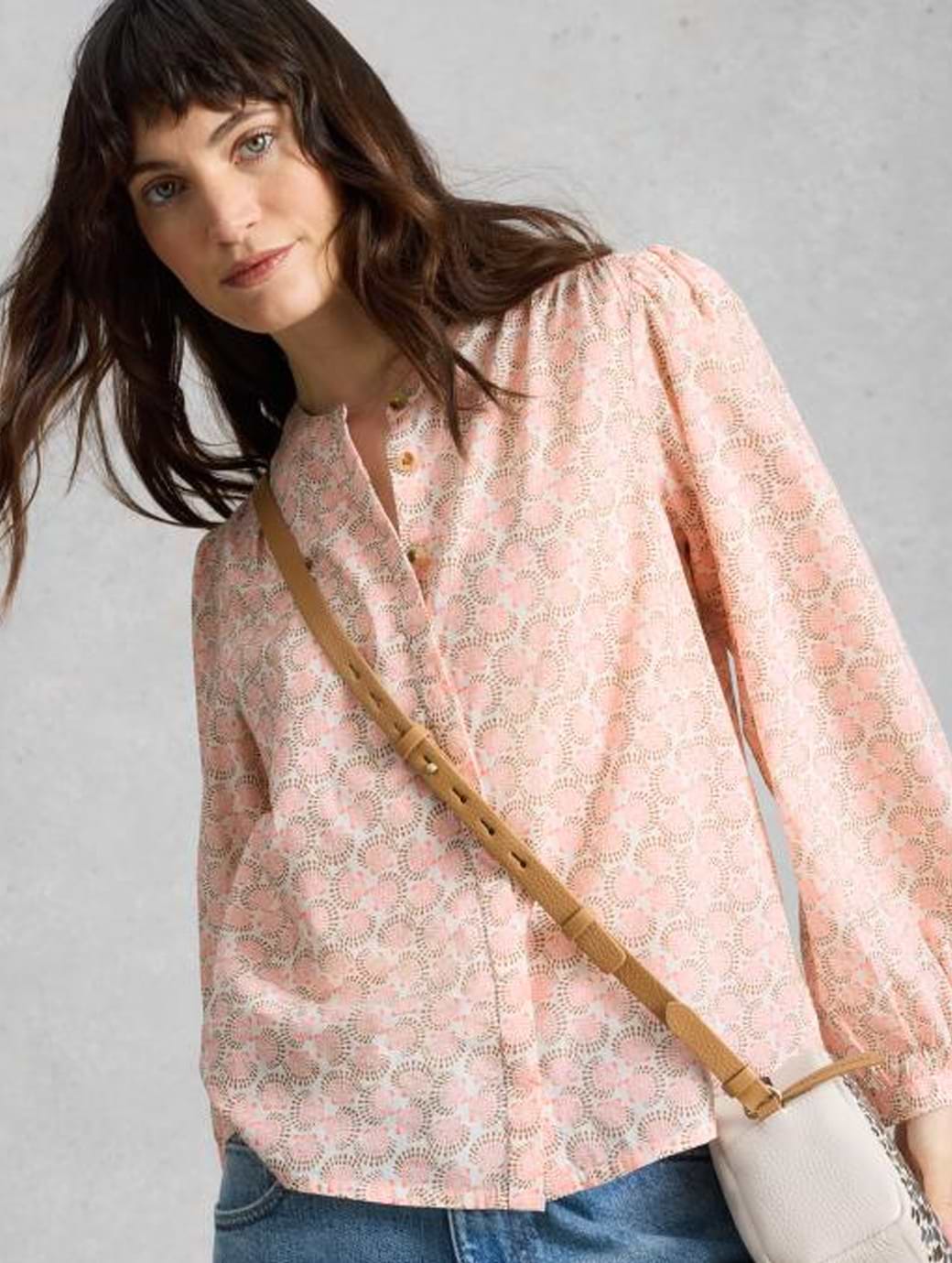 White Stuff Women's Lana Organic Cotton Top Pink