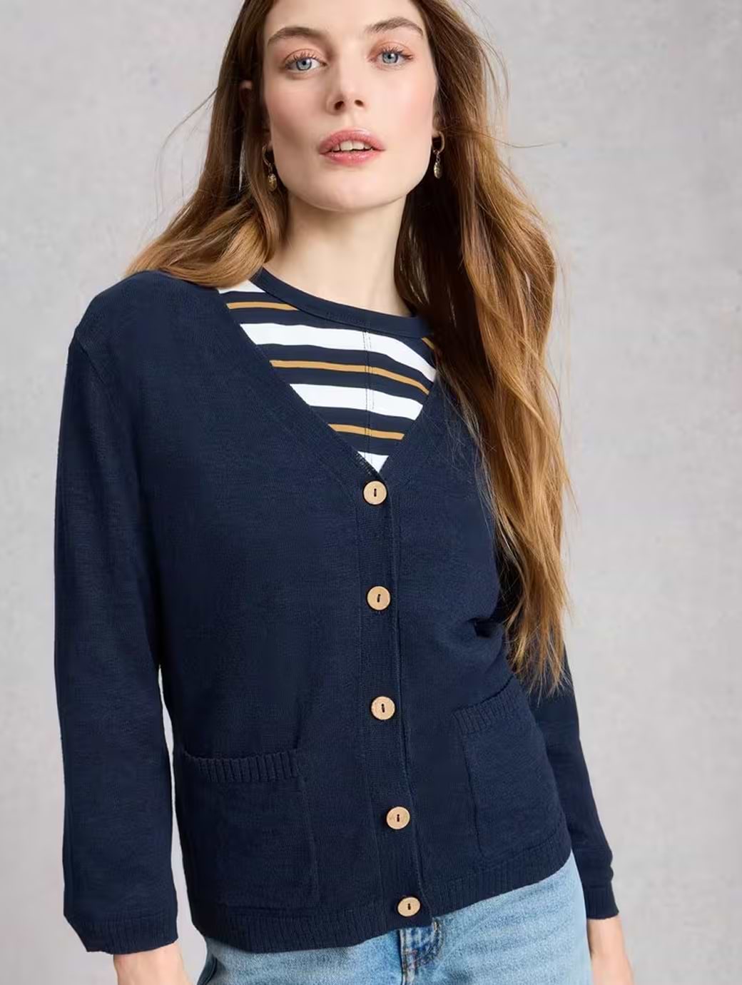 White Stuff Women's Nova Linen Blend Cardi DARK NAVY