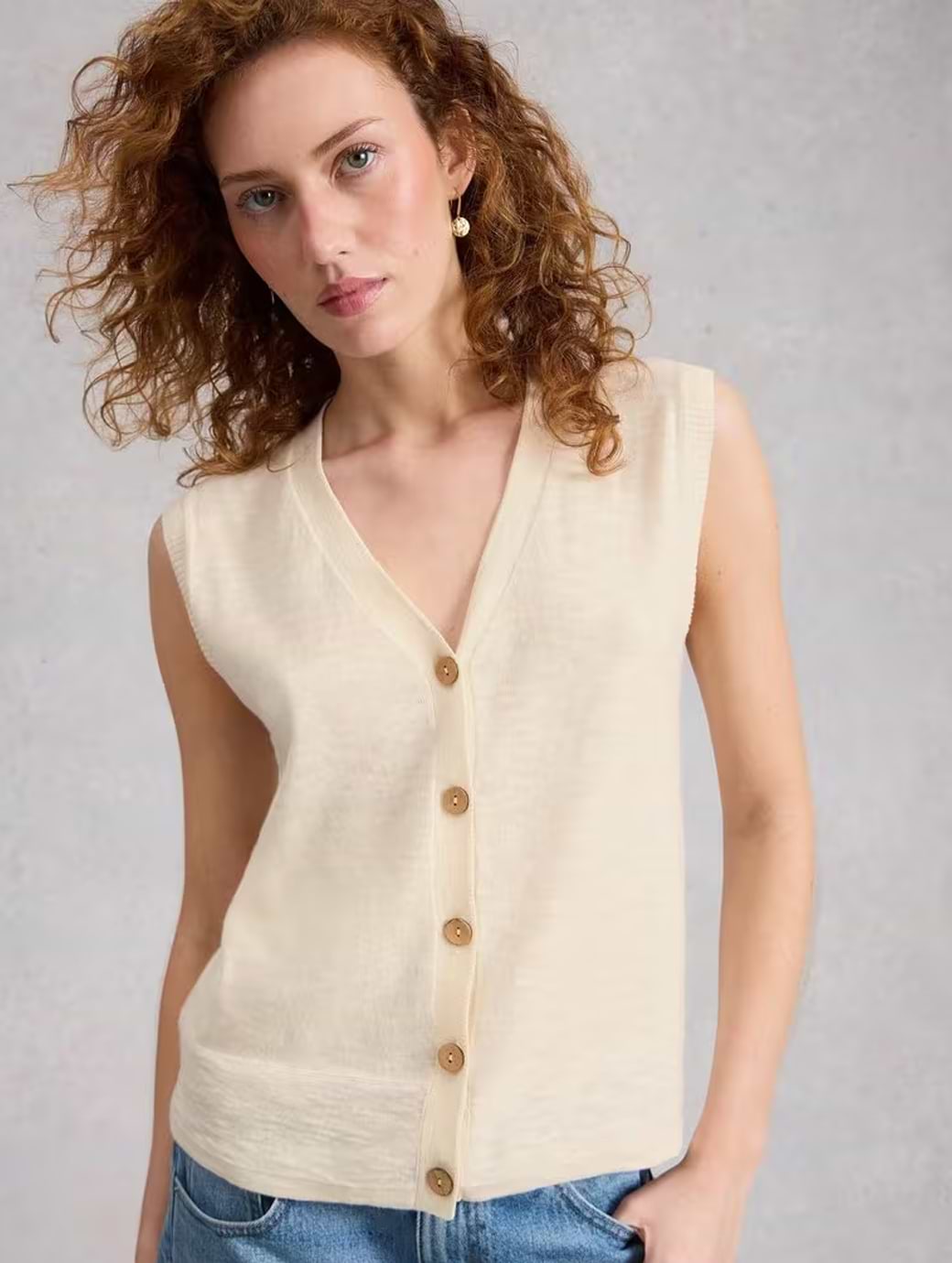 White Stuff Women's Nova Linen Blend Tank Natural