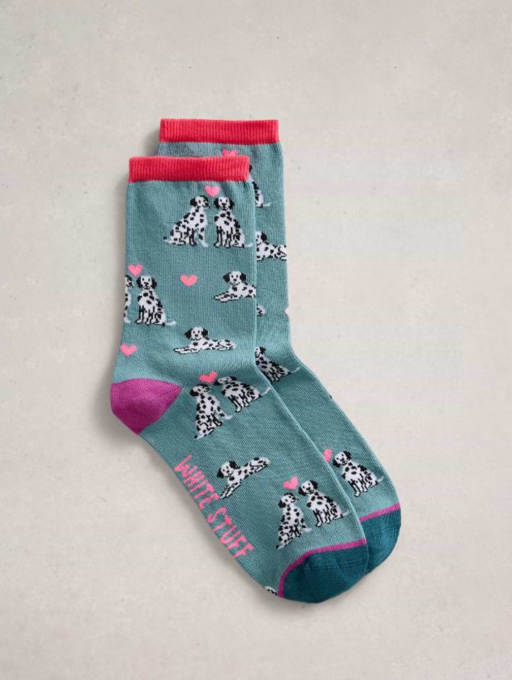 White Stuff Women's Novelty Dalmation Ankle Sock Mid Blue
