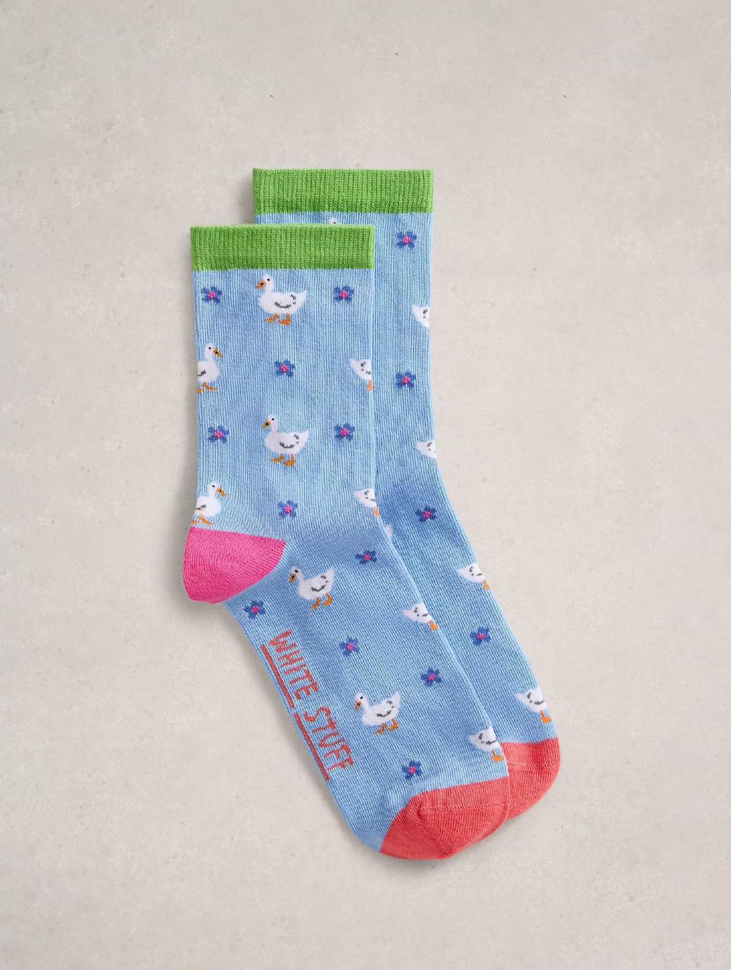 White Stuff Women's Novelty Duck Ankle Sock Blue Multi