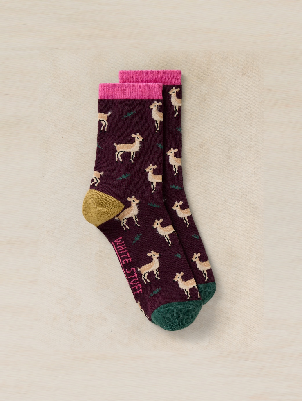 White Stuff Women's Oh Deer Ankle Sock Dark Plum