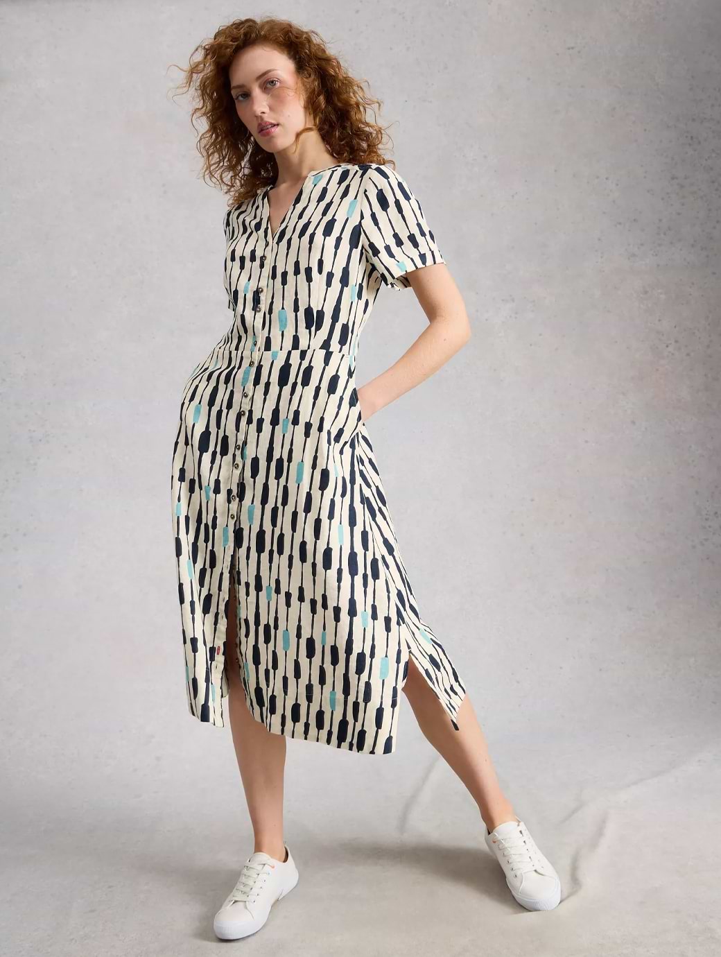 fine line dress Fine Line Long Sleeve Knit Mini Dress White main image 1