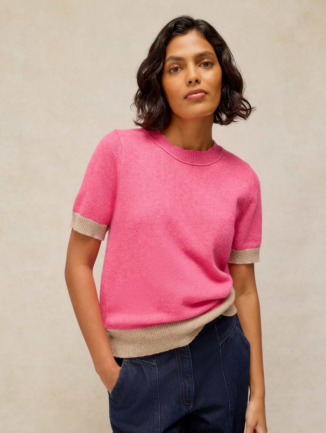 White Stuff Women's Sansa Knitted Tee Pink Multi