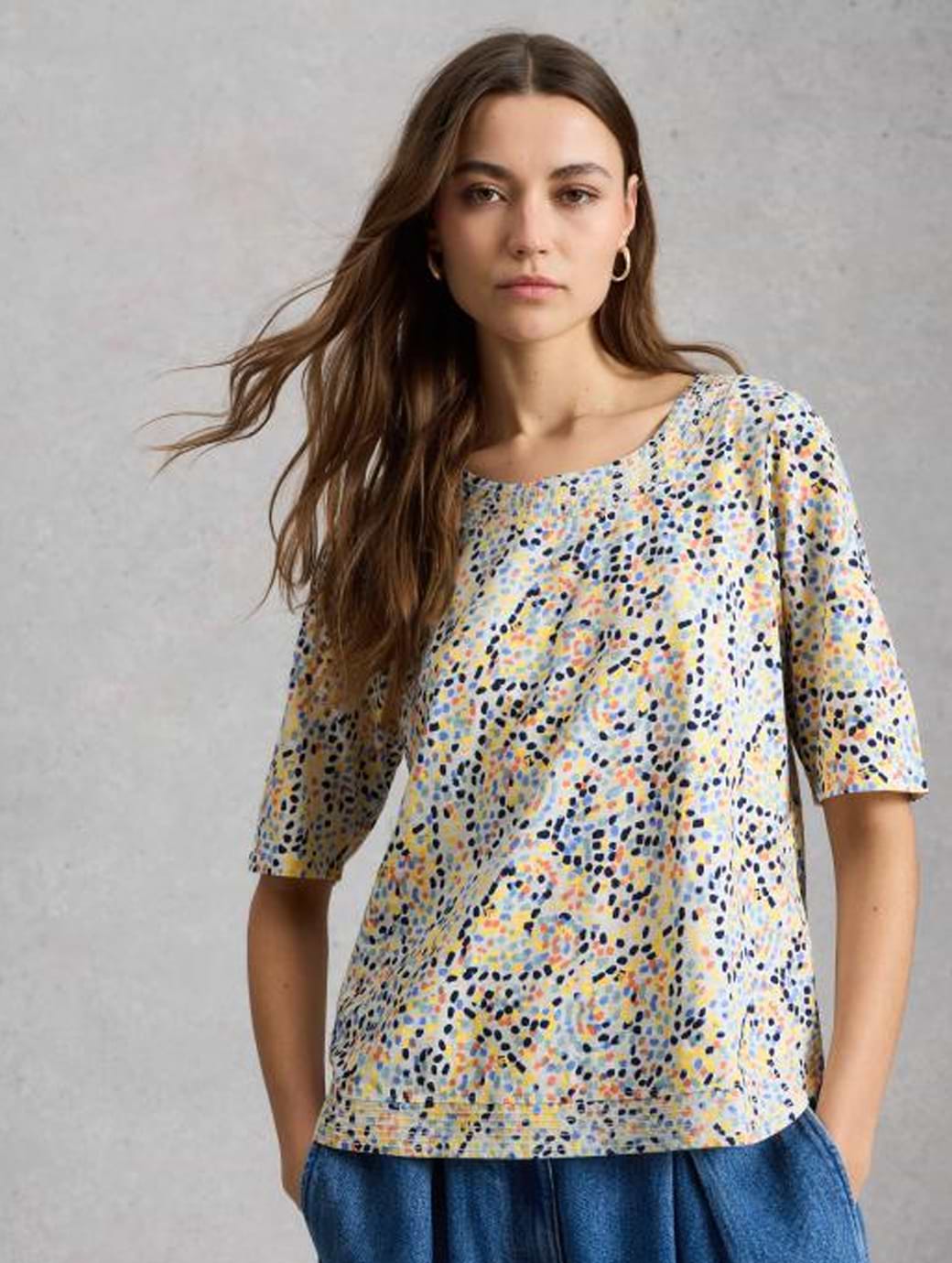 White Stuff Women's Weaver Jersey Tee Ivory