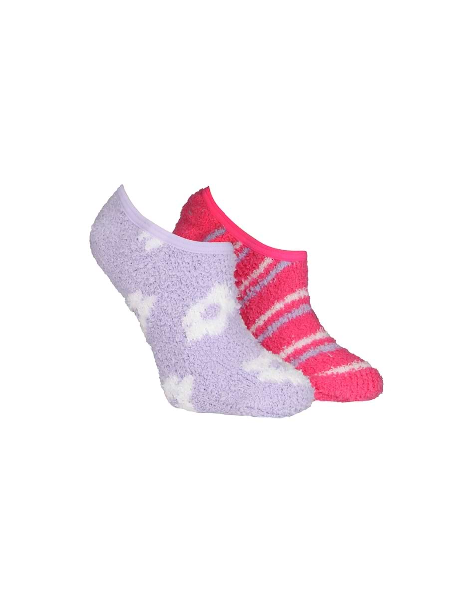 Wildfeet 2 Pack Fluffy Peds Flowers & Stripes