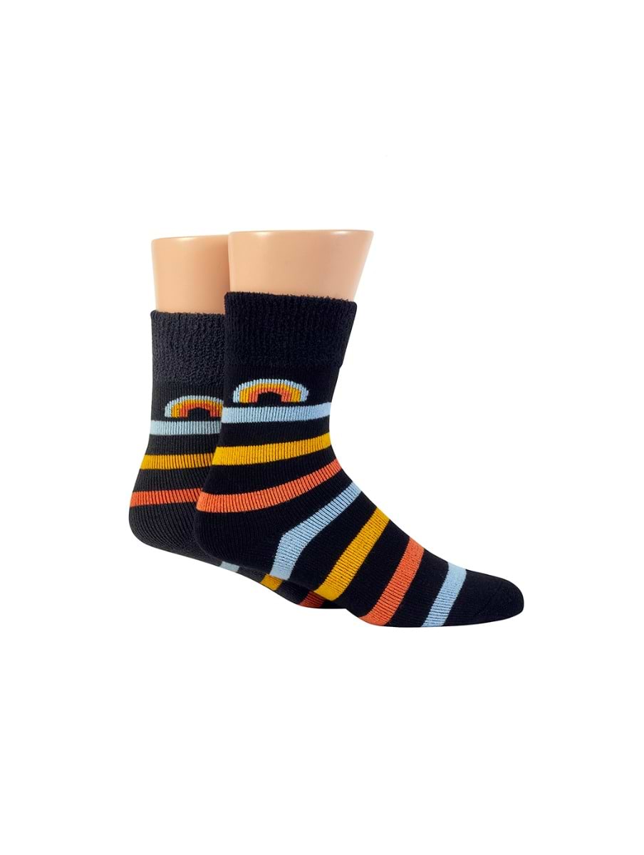 Wildfeet 2 Pack Thermal Boot Sock Black/Charcoal Rainbow