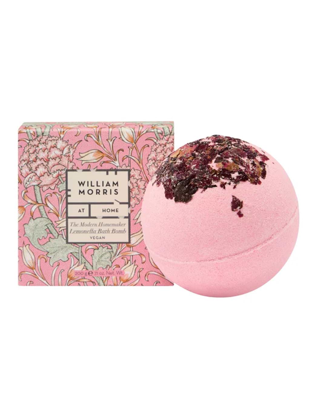 William Morris At Home The Modern Homemaker Rose Petal Bath Bomb 200g Pink