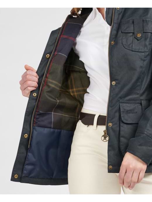 Barbour Winter Defence Waxed Cotton Jacket Navy/Classic Griggs