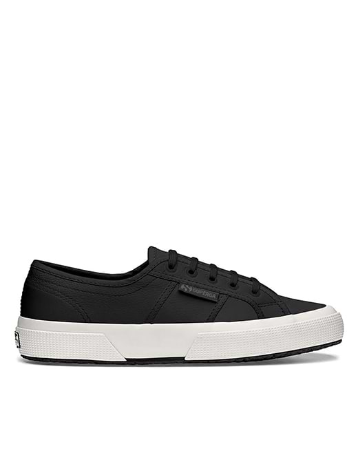 Superga black leather sales