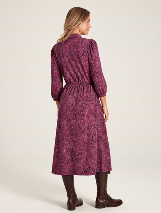 Joules Women's Hazel Jersey Shirt Dress Purple Feather