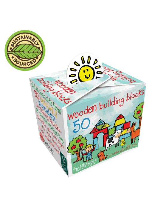 House of Marbles Wooden Farm Blocks (50pc)