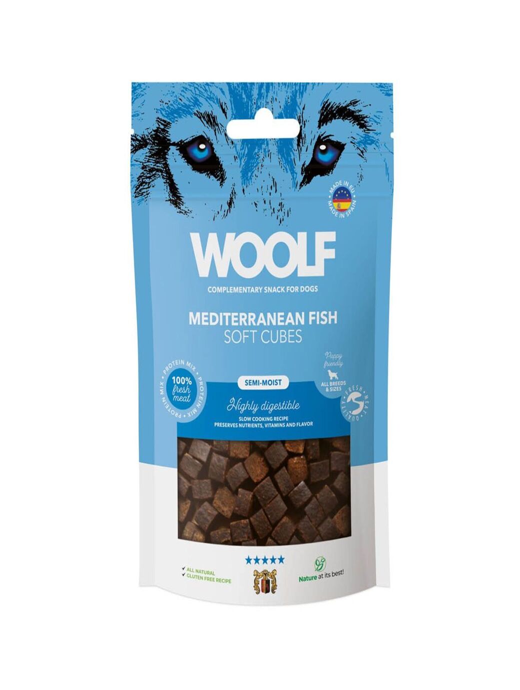 Woolf Soft Cubes Mediterranean Fish 100g
