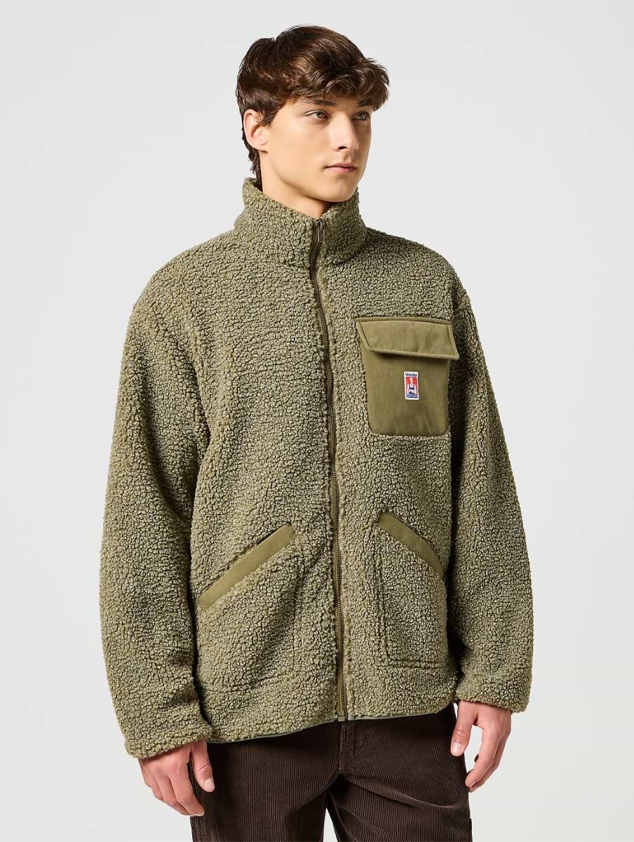 Wrangler sheepskin jacket on sale
