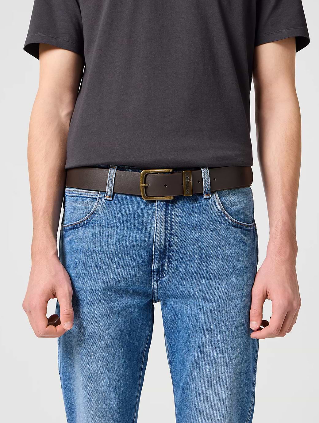Wrangler Men's Metal Loop Belt Brown