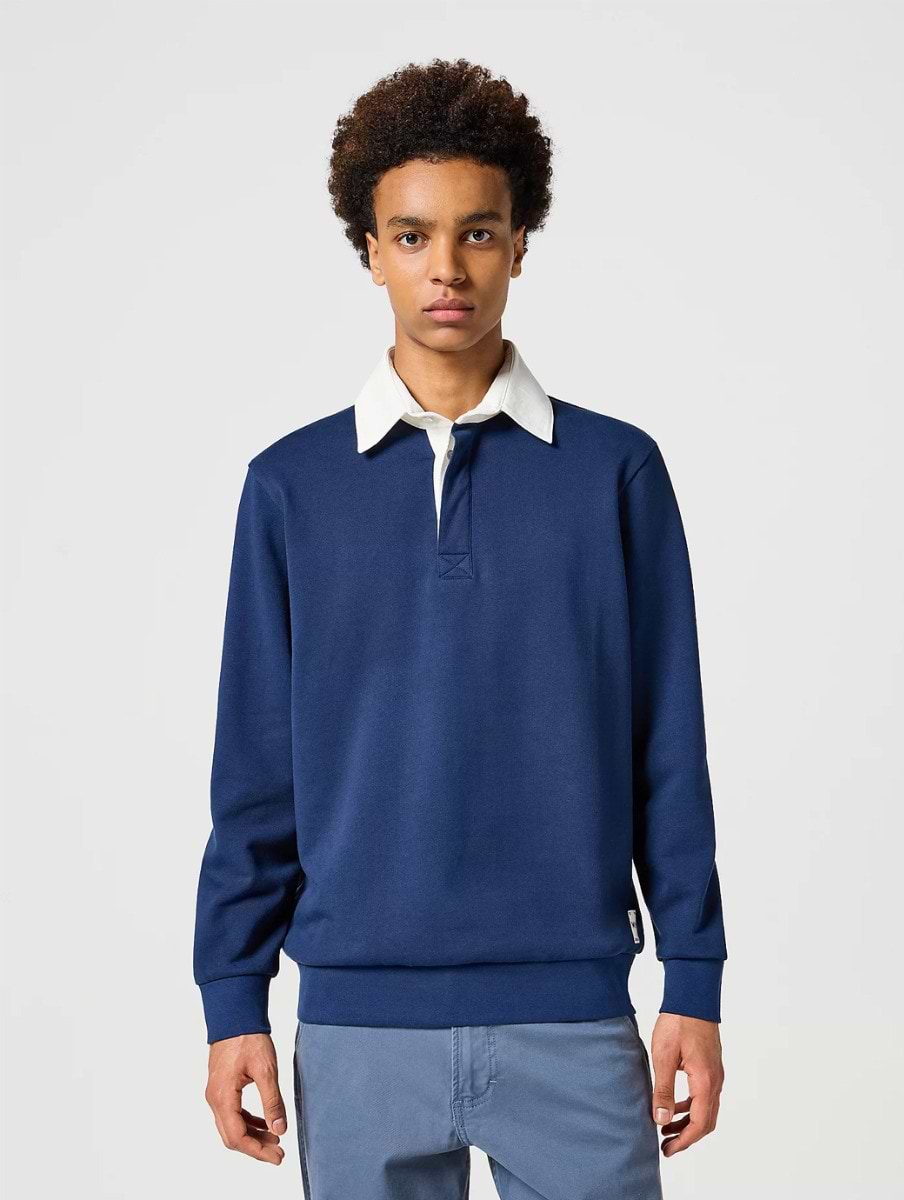 Wrangler Men's Polo Sweatshirt Navy