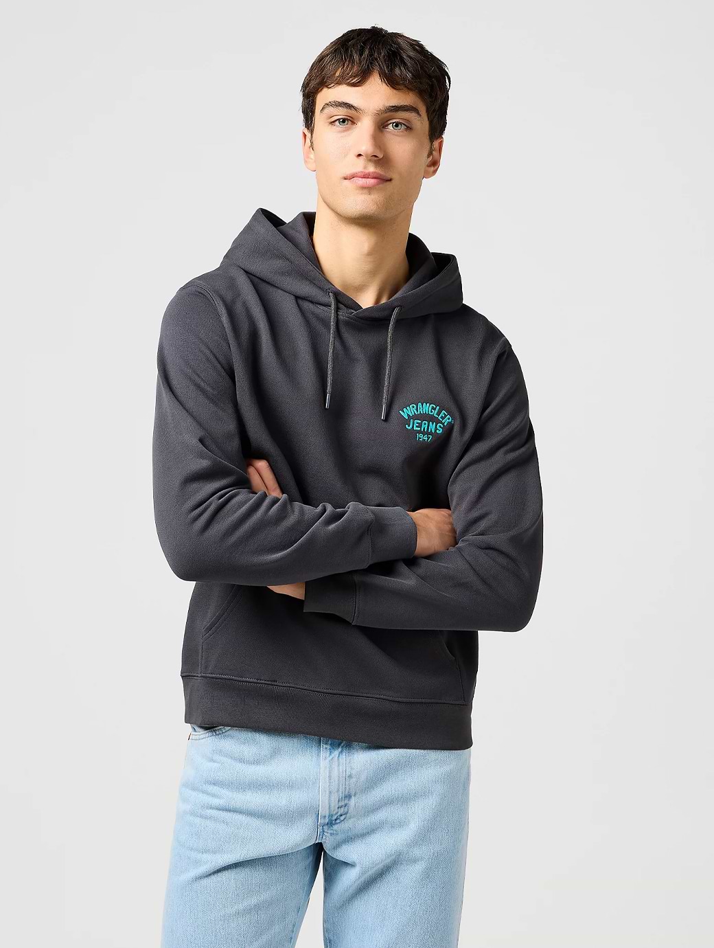Wrangler Small Logo Hoodie Faded Black