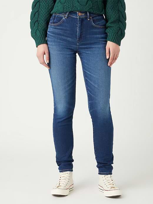 Wrangler Women High Rise Skinny Jeans Color: Blue Size: 30W/30L price in Saudi Arabia | Amazon Saudi Arabia