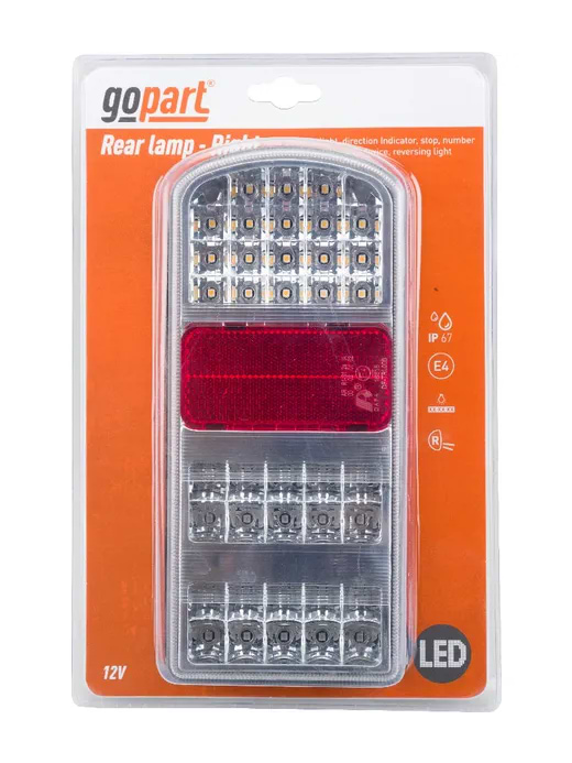 GoPart Multifunction light RH LED, rectangular, 12V, 235x105x53mm, Bayonet 5-pin