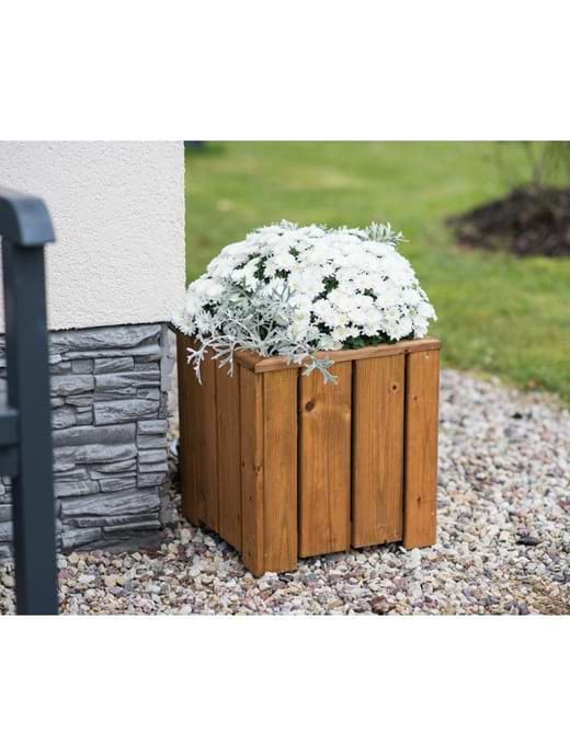 EKJU Valmiera Square Planter Brown