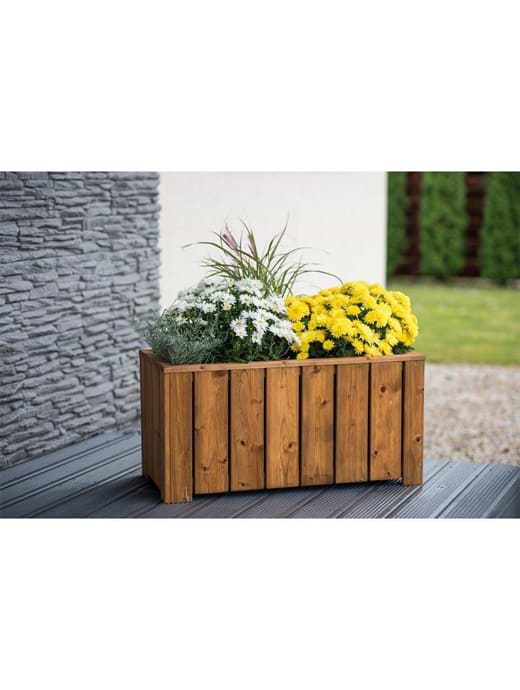 EKJU Valmiera Rectangular Planter Brown