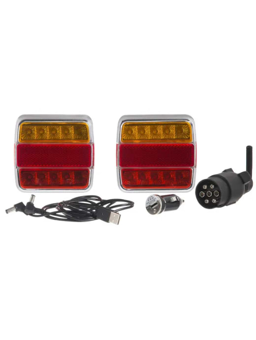 Kramp Wireless light set LED, square, 12V, Li-ion, magnetic, 106x98x7-pin