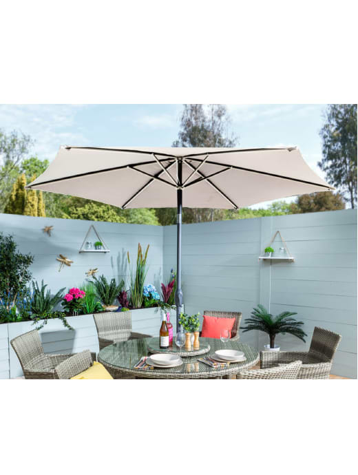 HARTMAN BALEARIC MARKET PARASOL GREY/NATURAL
