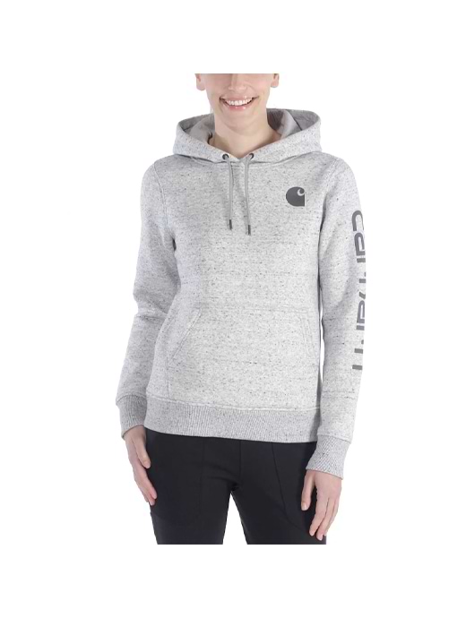 Carhartt Sleeve Logo Sweatshirt Asphalt Heather Neptune